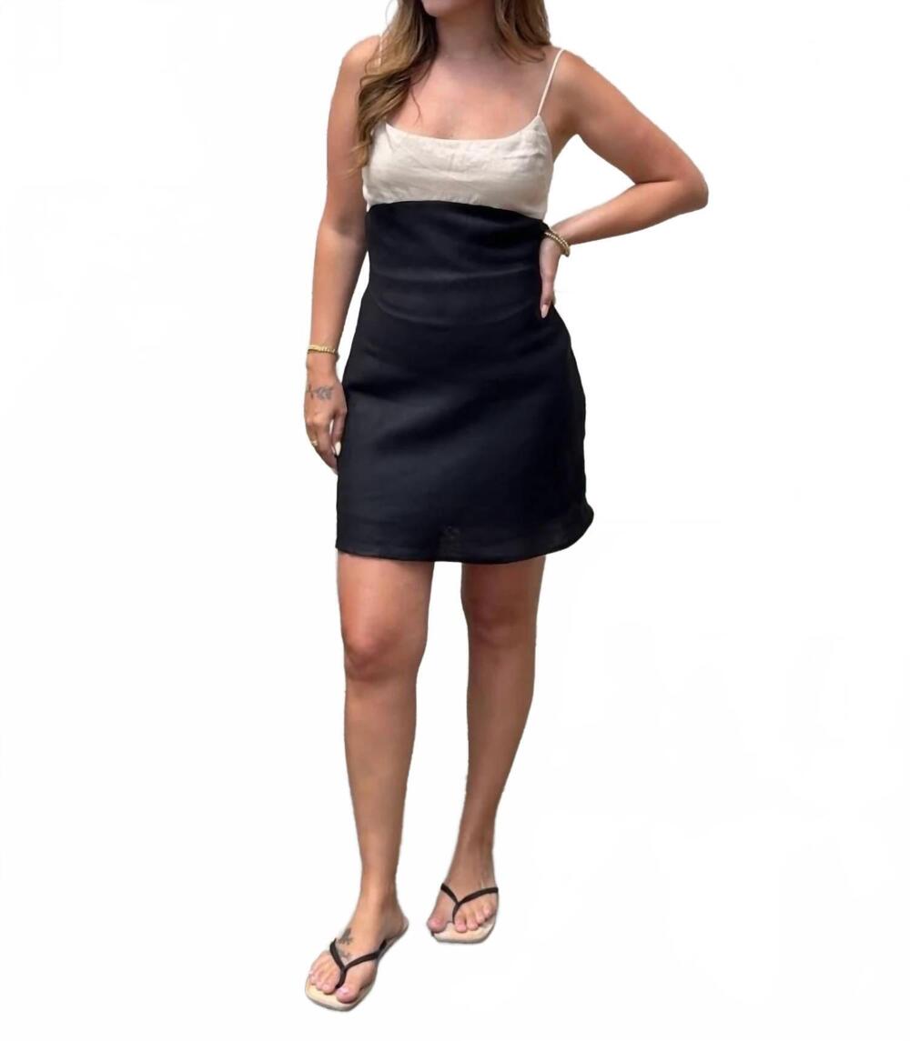 NEW OLIVACEOUS isla sleeveless mini dress in khaki black